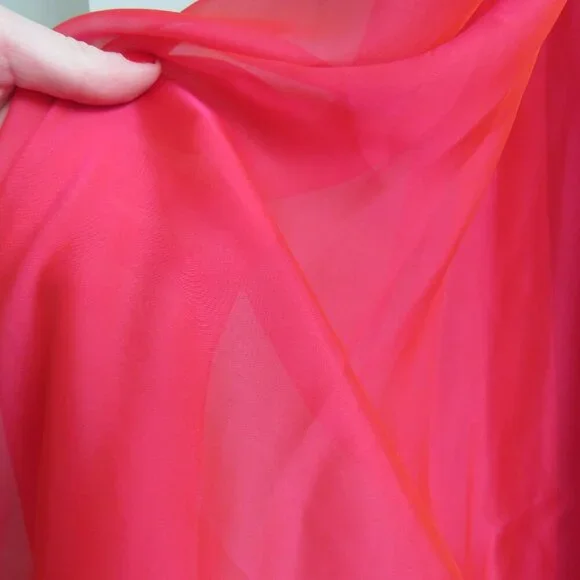 LA FEMME 18733 Beaded Bodice Chiffon Strapless Maxi Prom Dress Watermelon 4 NWT - Picture 7 of 15